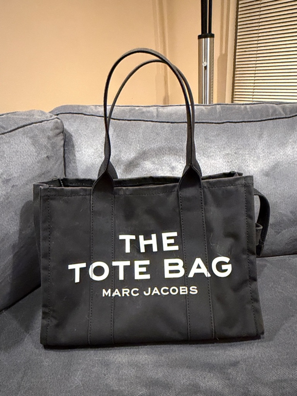 Marc Jacobs Black The Tote Bag with White Logo